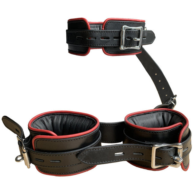 221635 - Bound X Heavy Duty Leather Collar with Attached Ankle Cuffs - Just for you desires