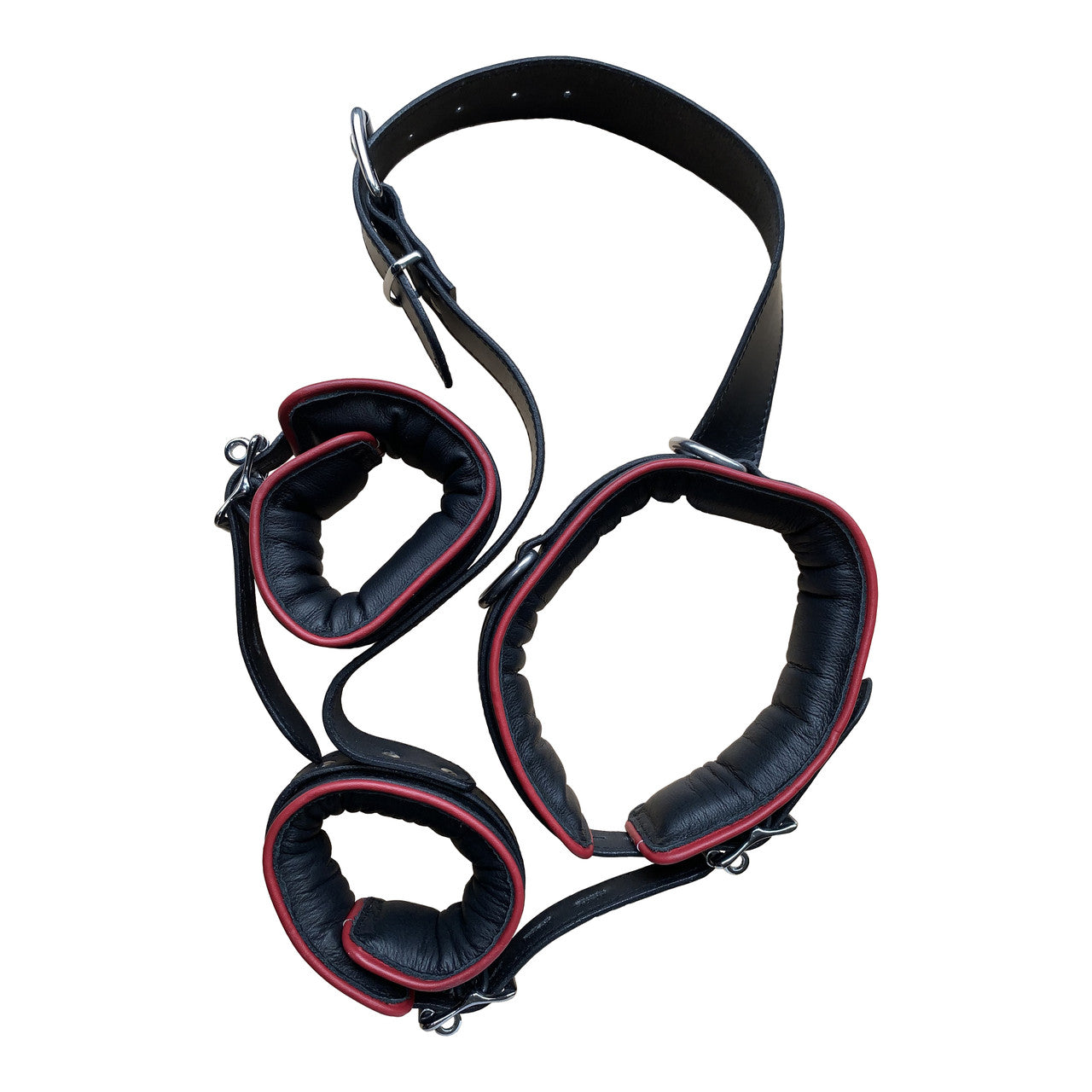 221635 - Bound X Heavy Duty Leather Collar with Attached Ankle Cuffs - Just for you desires