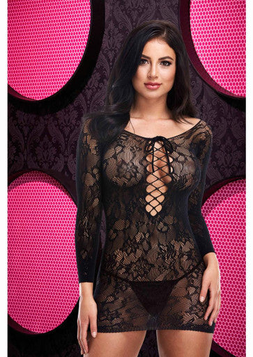 223762 - Lace OffThe Shoulder Mini Dress - Just for you desires