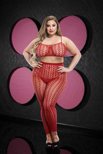 223884 - Jacquard Crop Top And Pant Set - Just for you desires