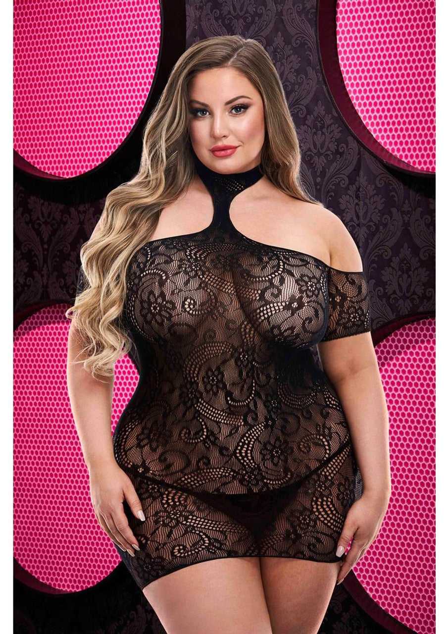 223889 - Cut Out Lace Mini Dress - Just for you desires