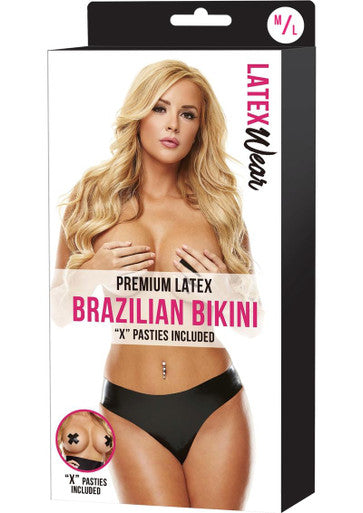 224108 - Premium Latex Brazilian Bikini - S/M - Just for you desires