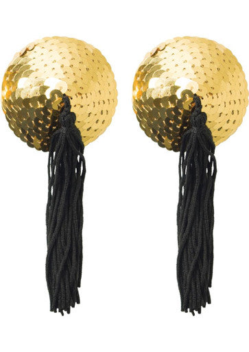 224249 - Sequin With Black Tassel Pasties - Just for you desires