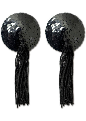 224251 - Sequin With Black Tassel Pasties - Just for you desires