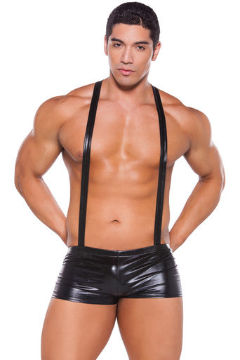 225869 - Zeus Wet Look Suspender Shorts - Just for you desires