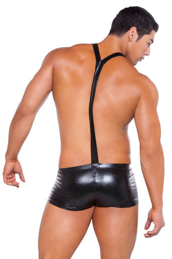 225869 - Zeus Wet Look Suspender Shorts - Just for you desires