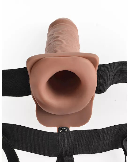 Fetish Fantasy 7 in. Hollow Rechargeable Strap-On with Remote Tan - Just for you desires