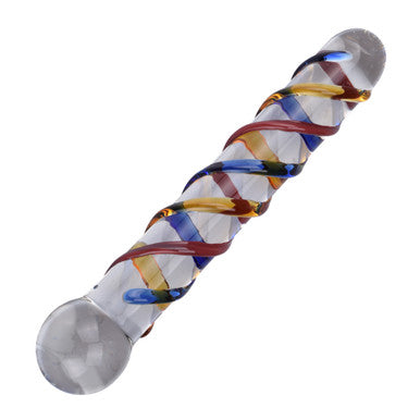 230408 - Lucent Trinity Textured Glass Massager - 7 Inch - Just for you desires