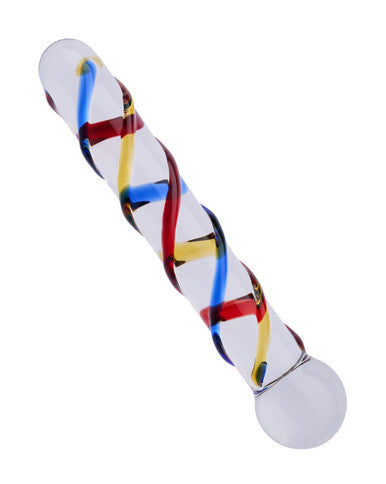 230408 - Lucent Trinity Textured Glass Massager - 7 Inch - Just for you desires