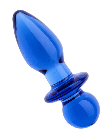 230444 - Lucent Azure Bulbed Glass Butt Plug - 4.5 Inch - Just for you desires