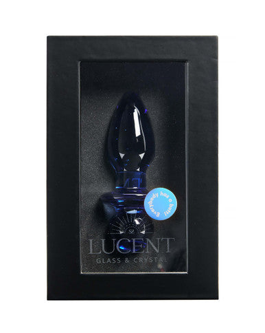 230444 - Lucent Azure Bulbed Glass Butt Plug - 4.5 Inch - Just for you desires