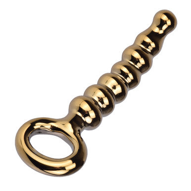 230463 - Lucent Magique Gold Glass Beaded Butt Plug - Just for you desires