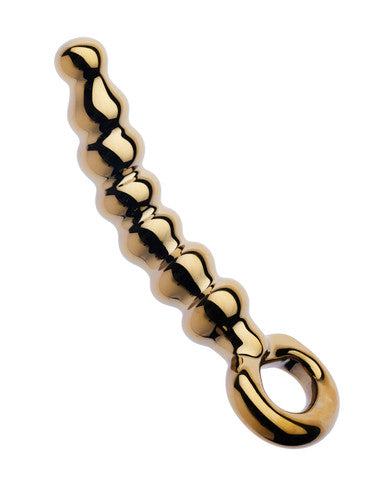 230463 - Lucent Magique Gold Glass Beaded Butt Plug - Just for you desires