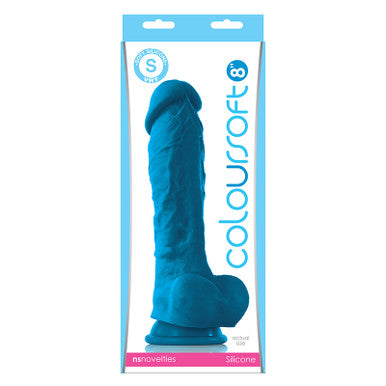 230919 - Coloursoft 8"" Soft Dildo- Blue - Just for you desires