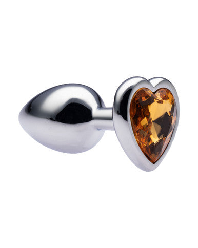 231540 - Kinki Range Alloy Love Heart Gemmed Butt Plug - 2.7 Inch - Just for you desires