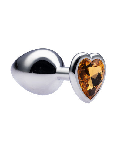 231553 - Kinki Range Alloy Love Heart Gemmed Butt Plug - 3.2 Inch - Just for you desires