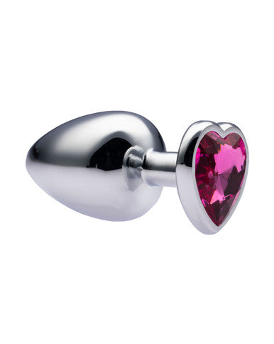 231555 - Kinki Range Alloy Love Heart Gemmed Butt Plug - 3.7 Inch - Just for you desires