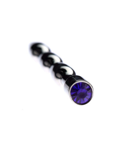 232095 - Kink Range Ribbed Jewelled Penis Plug - 4.4 Inch - Just for you desires