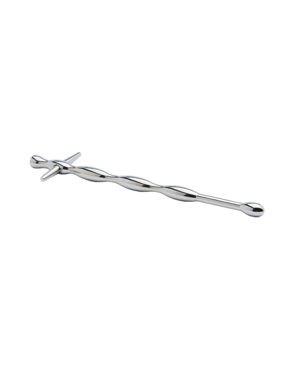 Kink - Stainless Steel Ribbed Penis Plug 150mm x 8mm Weight 40g