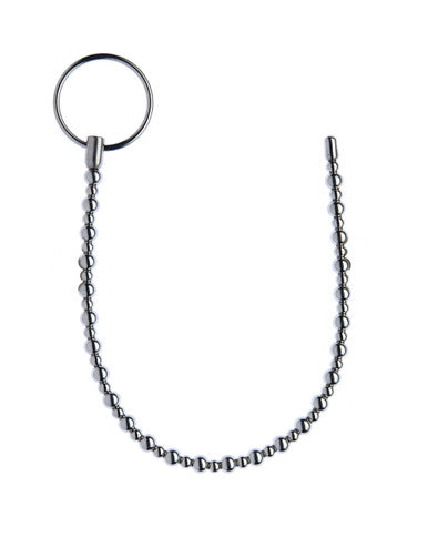 232126 - Kinki Range Metal Ring Beaded Penis Plug - 12.9 Inch - Just for you desires