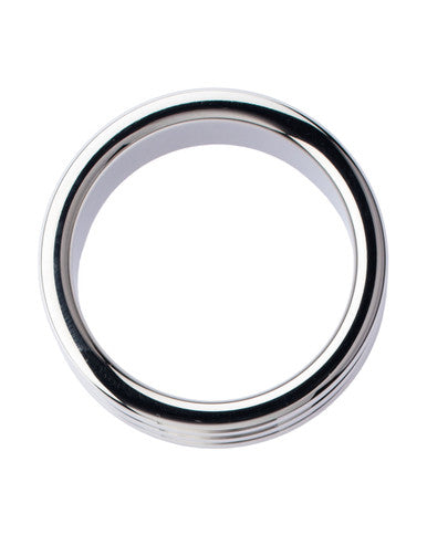 232181 - Kinki Range Stainless Steel Ridged Penis Head Ring - 1.5 Inch - Just for you desires