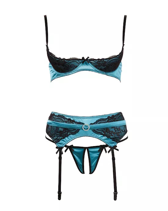 Shelf Bra Set Jade 85B L - Just for you desires