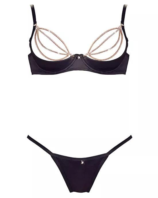 Shelf Bra Set Sparkle 75B S - Just for you desires