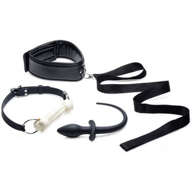 241857 - Tailz Puppy Play Set - Silicone Bone Gag Tail Anal Plug and Collar - Just for you desires