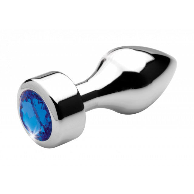 Booty Sparks Weighted Base Aluminum Plug Blue Gem - Medium - Just for you desires