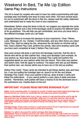 242615 - Weekend In Bed, All Tied Up Game Kit - Just for you desires