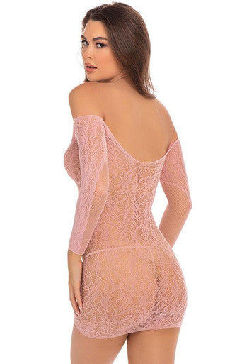 244197 - Demure Long Sleeve Mini Dress - Just for you desires