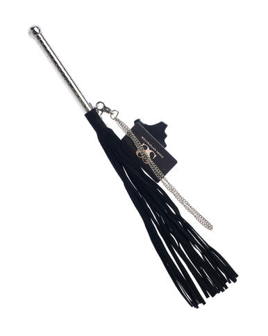 245033 - Bound X Suede Flogger With Thin Metal Handle And Chain - Just for you desires