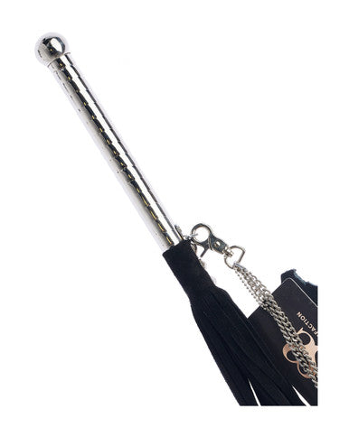 245033 - Bound X Suede Flogger With Thin Metal Handle And Chain - Just for you desires