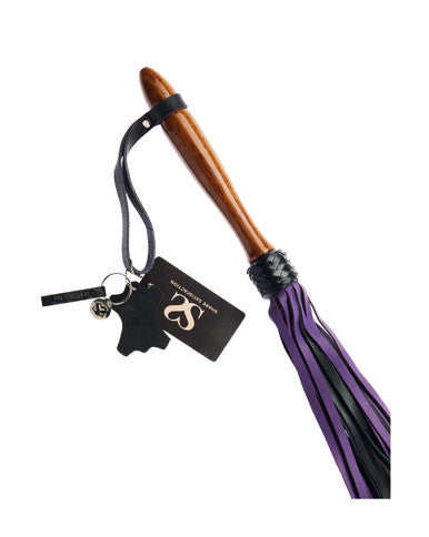 245053 - Bound X Calf Leather Flogger With Wooden Handle - Just for you desires