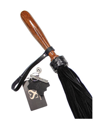 245056 - Bound X Suede Flogger With Wooden Handle - Just for you desires