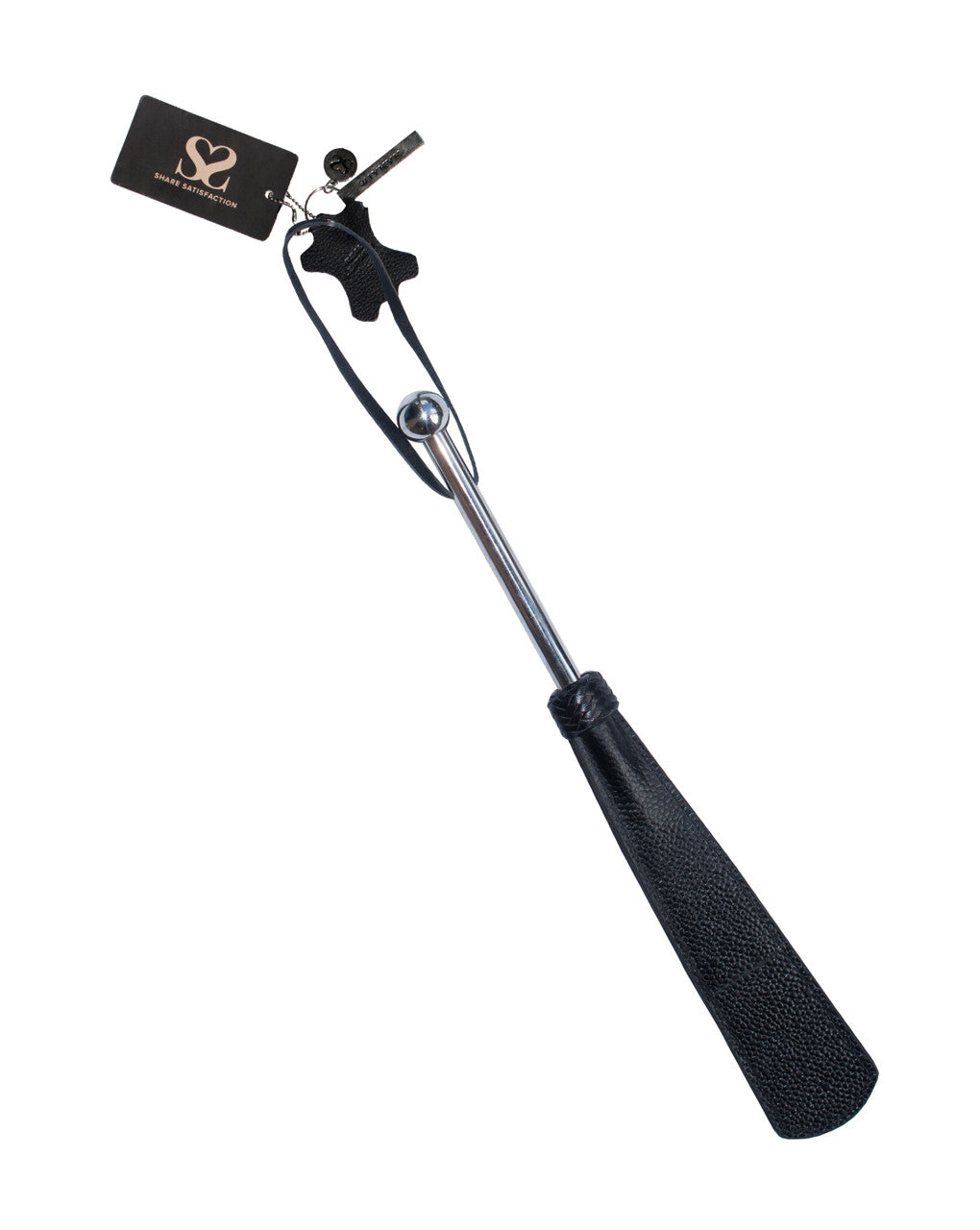 245195 - Bound X Textured Leather Paddle With Metal Handle - Just for you desires