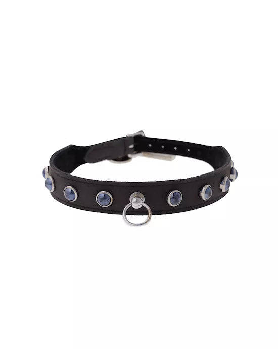 Bound X Blue Crystal Stud Collar - Just for you desires