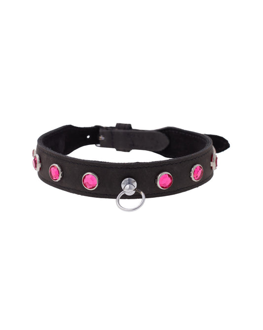 Bound X Pink Crystal Stud Collar