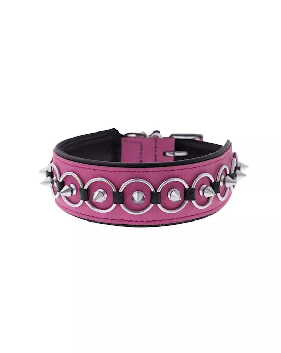 Bound X Pink Spiked Collar - Just for you desires