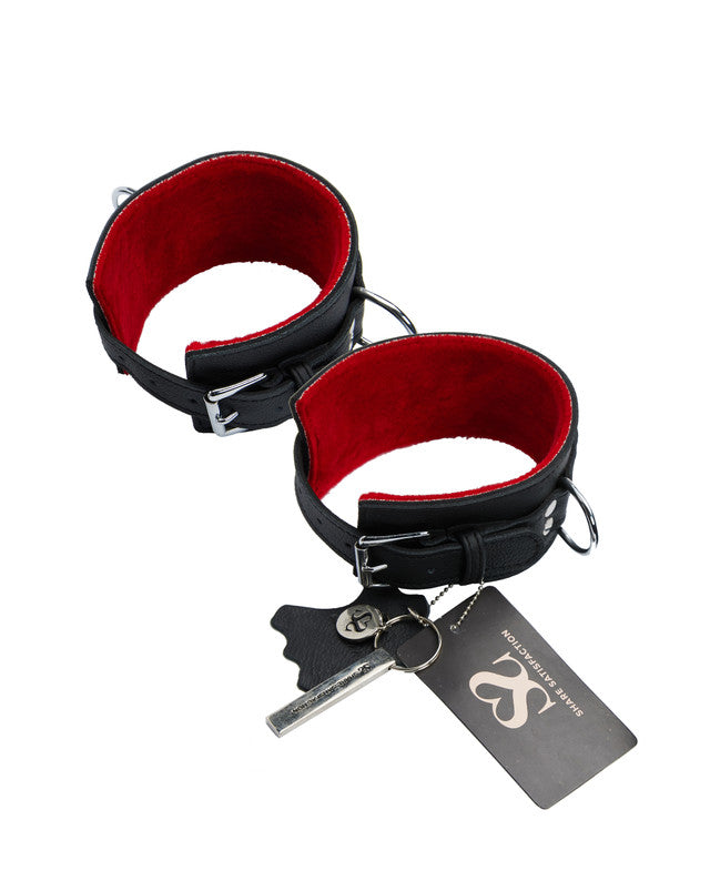 Bound X Textured Leather Ankle Cuff with Fur Lining - Just for you desires