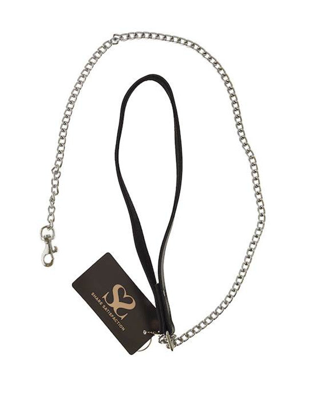 245615 - Bound X Chain Leash with Textured Leather handle - Just for you desires