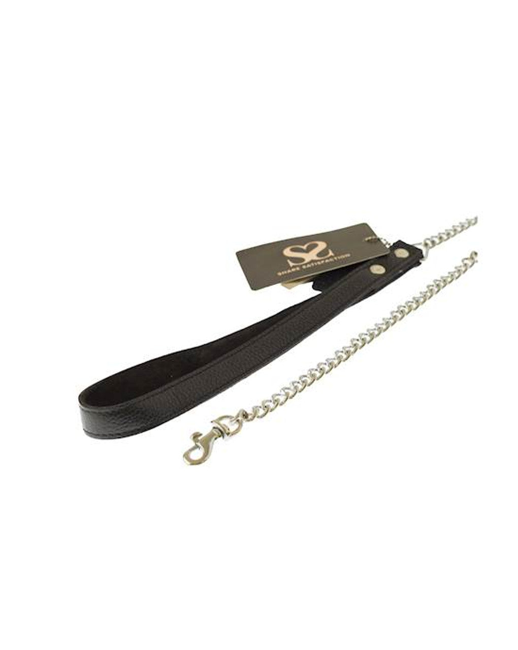 245615 - Bound X Chain Leash with Textured Leather handle - Just for you desires