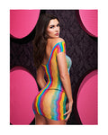 248283 - Rainbow Jacquard Lace Mini Dress - Just for you desires