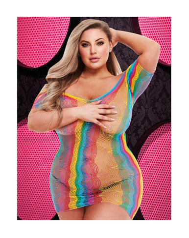 248284 - Rainbow Jacquard Lace Mini Dress - Just for you desires