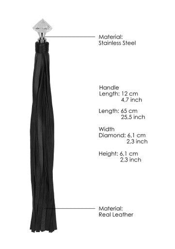 250090 - Sparkling Pointed Handle Leather Flogger - Just for you desires