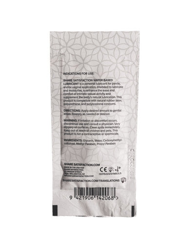 252178 - Share Satisfaction Water Based Lubricant - 10Ml - Just for you desires