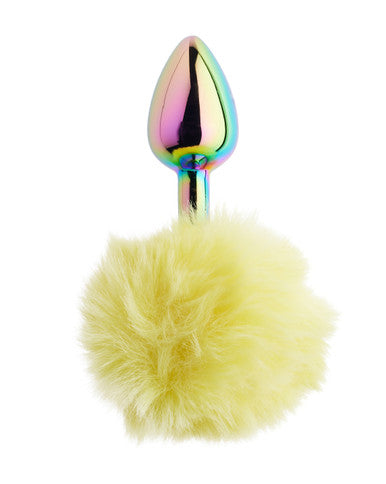 252304 - Kinki Rainbow Rabbit Tail Plug - 5.9 Inch - Just for you desires