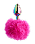252306 - Kinki Rainbow Rabbit Tail Plug - 5.9 Inch - Just for you desires