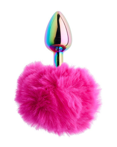 252306 - Kinki Rainbow Rabbit Tail Plug - 5.9 Inch - Just for you desires