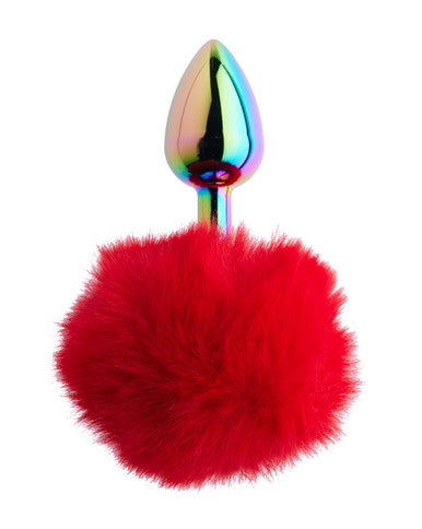 252307 - Kinki Rainbow Rabbit Tail Plug - 5.9 Inch - Just for you desires